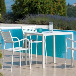 Alice Pt Sedia Con Braccioli In Acciaio Zincato