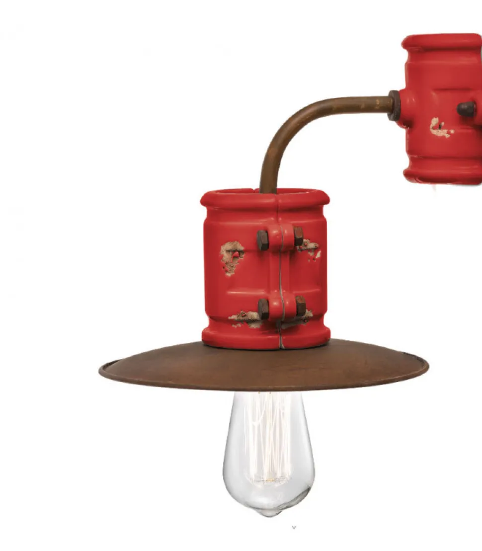 Applique Harlem Di Ferroluce, Realizzata Interamente In Italia, In Ceramica Con Finiture Anticate.