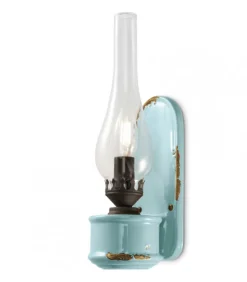 Applique Italiana, Brasilia Di Ferroluce, Realizzata In Ceramica Con Finiture Anticate Effetto Vintage.