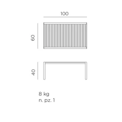 Aria 100 Tavolino Rettangolare Design Per Esterni
