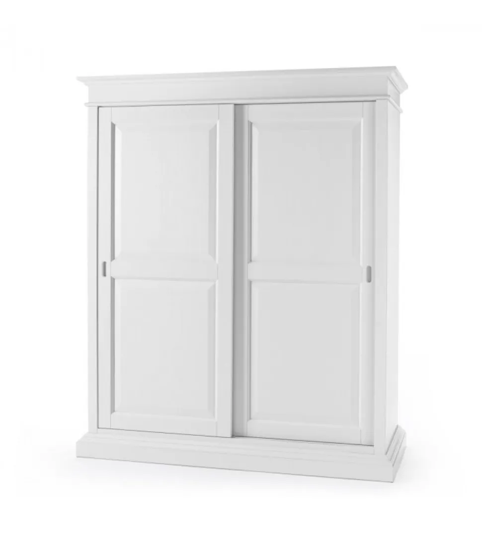 Armadio 2 Ante Scorrevoli Di Classico Italiano Laccato Bianco Opaco