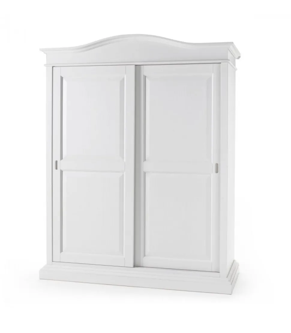 Armadio 2 Antra Scorrevoli Laccato Bianco Opaco Di Classico Italiano