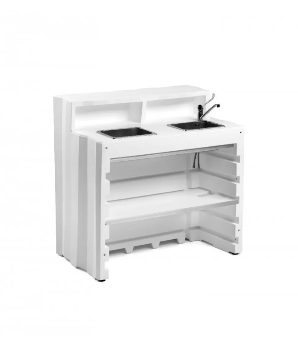 Bancone Bar Frozen Desk Di Plust, Realizzato In Polietilene Per L'Outdoor. Made In Italy.