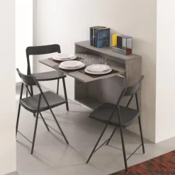 Bureau, Tavolo Scrivania Chiudibile A Ribalta Con Vano Portaoggetti