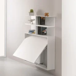 Bureau, Tavolo Scrivania Chiudibile A Ribalta Con Vano Portaoggetti