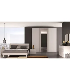 Camera Matrimoniale Completa Con Armadio 3 Ante Scorrevoli E Specchiera Inclusa