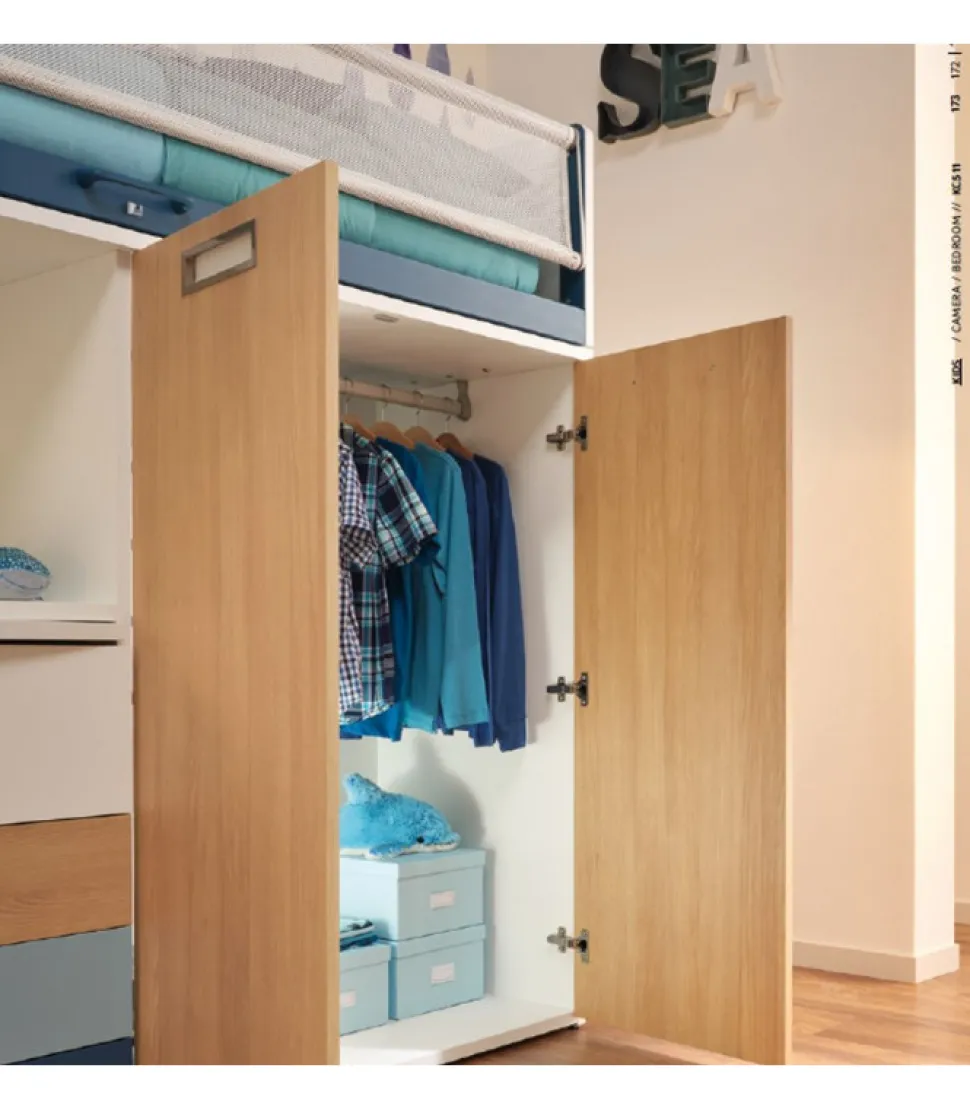 Cameretta Componibile Con Letto A Soppalco - Modello Kc511