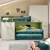 Cameretta Componibile Kc509 Con 2 Letti Estraibili E 3 Comodi Posti Letto