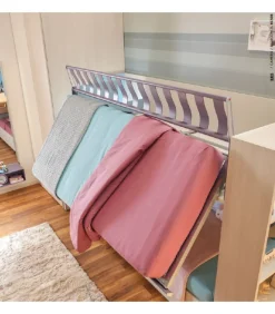 Cameretta Componibile Kc506: Letto A Castello Con Meccanismo Facile E Libreria A Giorno