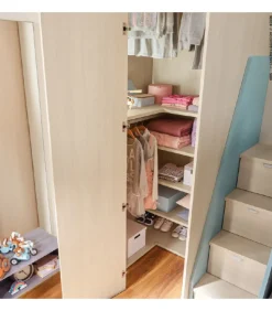 Cameretta Componibile Kc506: Letto A Castello Con Meccanismo Facile E Libreria A Giorno