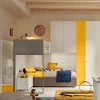 Cameretta Componibile Modello Kc507 - Letto A Castello Con Armadio Attrezzato
