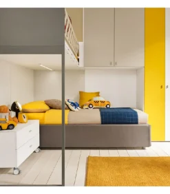 Cameretta Componibile Modello Kc507 - Letto A Castello Con Armadio Attrezzato