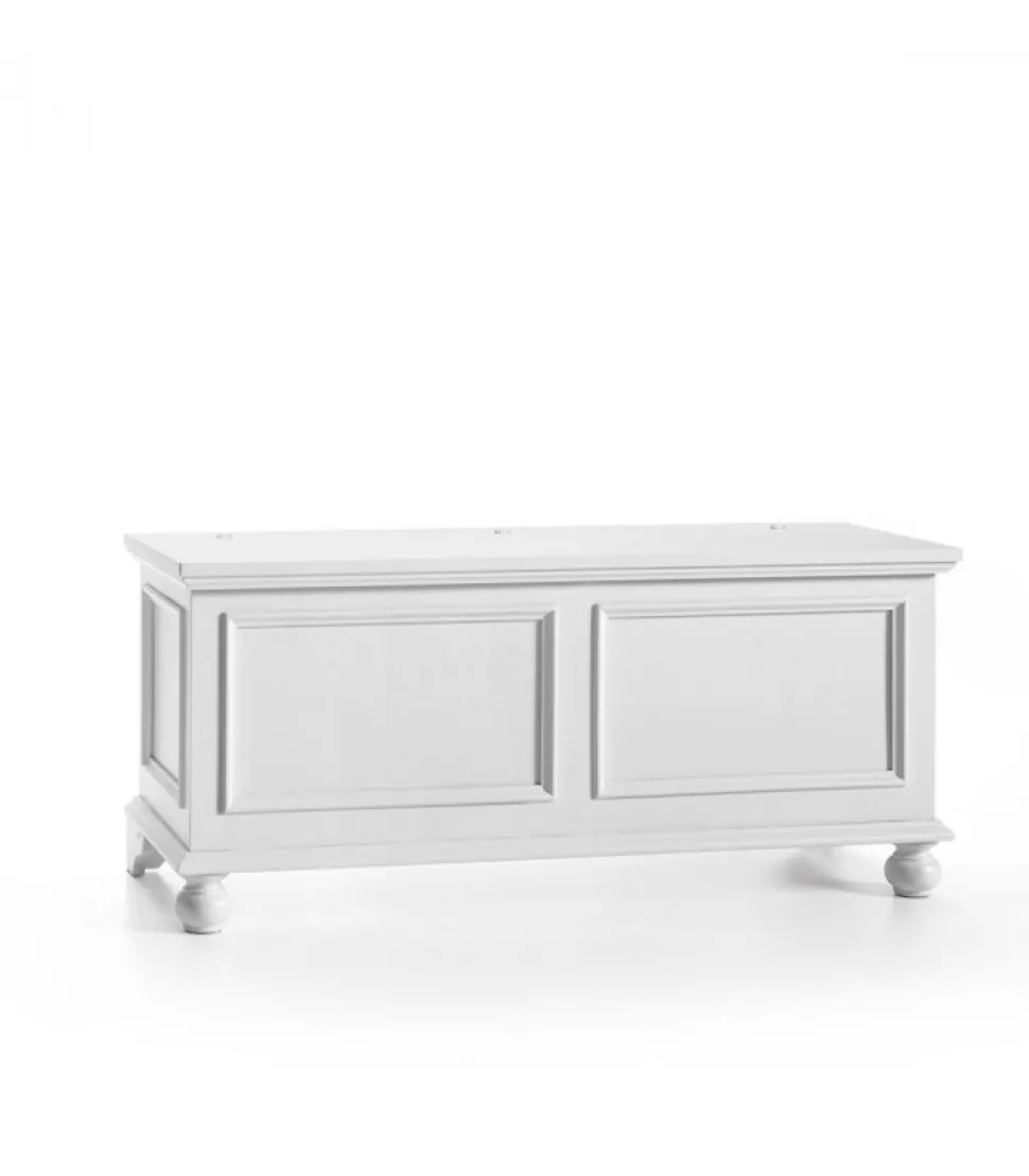 Cassapanca Este In Legno Laccato Bianco Opaco