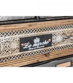 Cassettiera 19C Officina Struttura In Ferro. Cassetti In Ferro, Zinco E Legno Di Pino