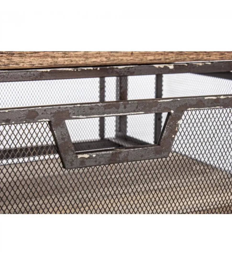 Cassettiera 22C Officina Struttura In Ferro. Cassetti In Ferro, Zinco E Legno Di Pino