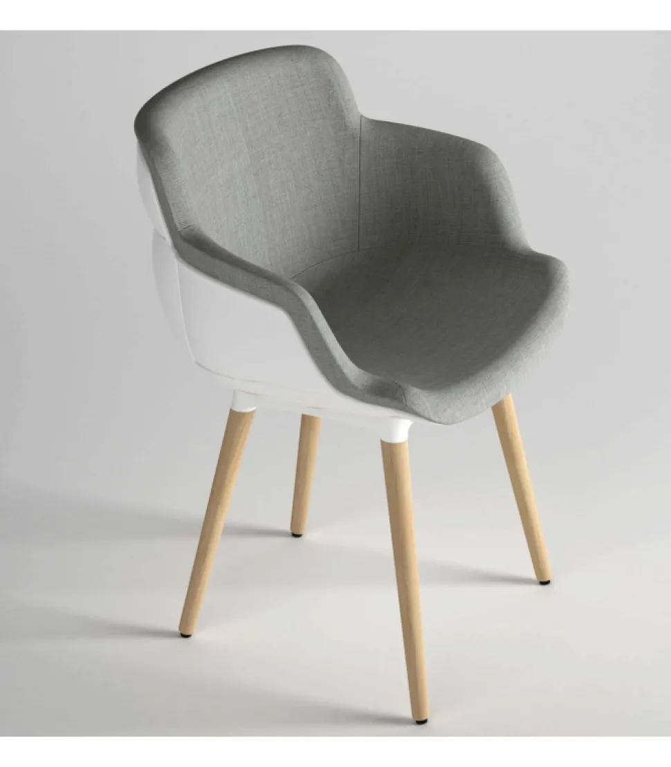 Choppy Sleek Bl Con Gambe In Legno Di Faggio.