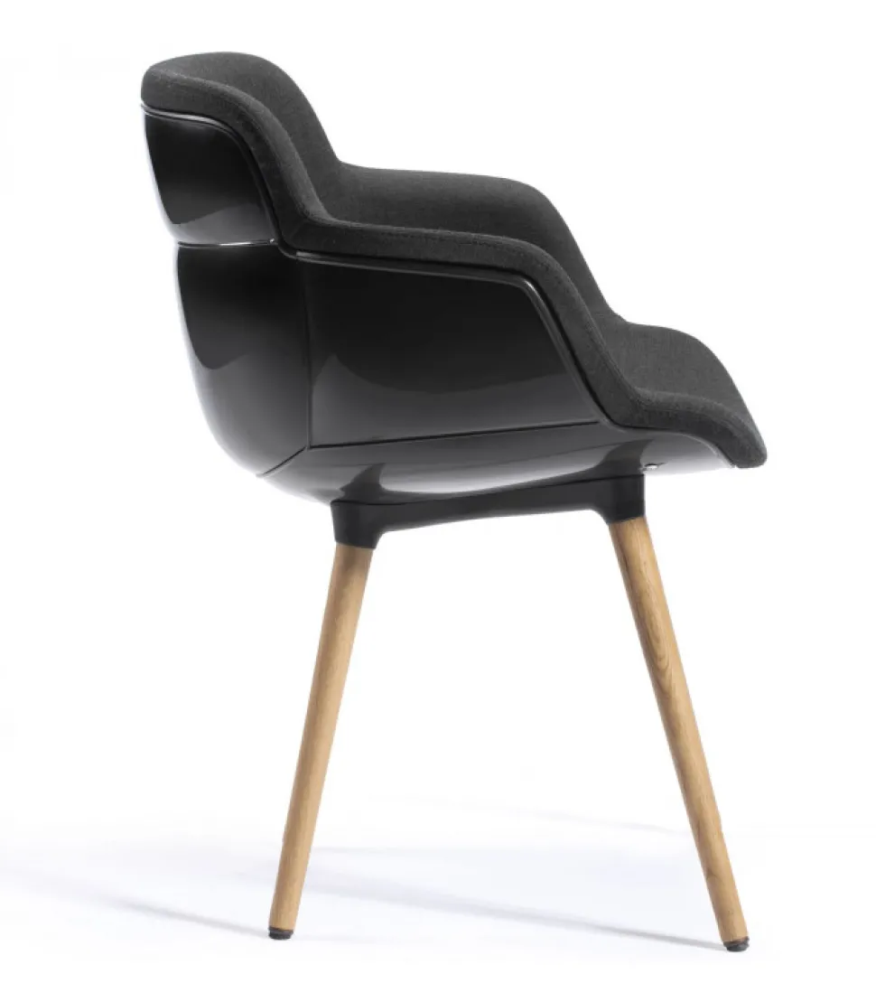 Choppy Sleek Bl Con Gambe In Legno Di Faggio.