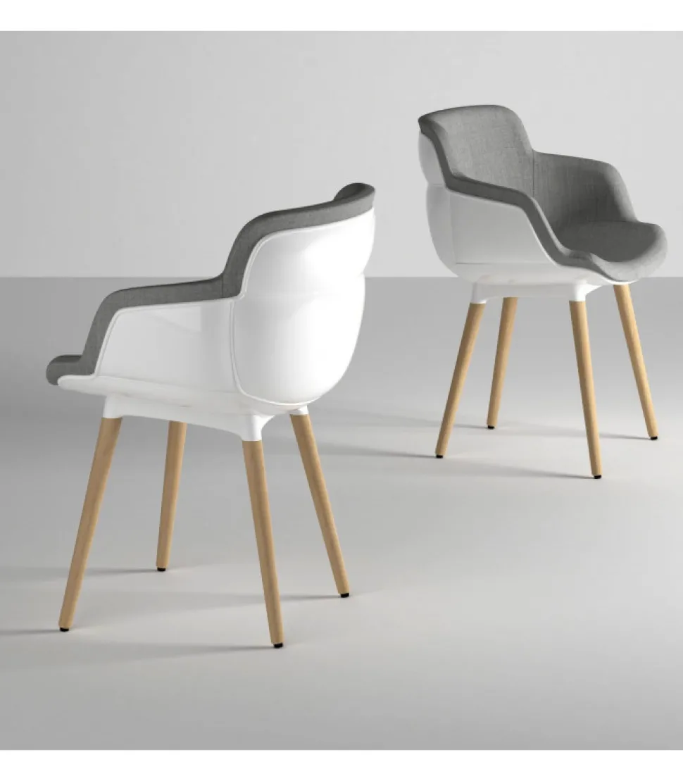 Choppy Sleek Bl Con Gambe In Legno Di Faggio.