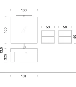 Composizione Bagno Del Gruppo B201 Di Compab, Realizzata Interamente In Italia.