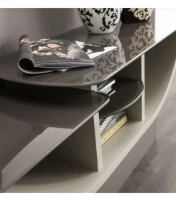 Composizione Ingresso Con Specchiera, Elemento Pensile Curvo Con Piani Vetro E Coppia Appendiabiti A Parete - L.121,5 Cm - Art 671