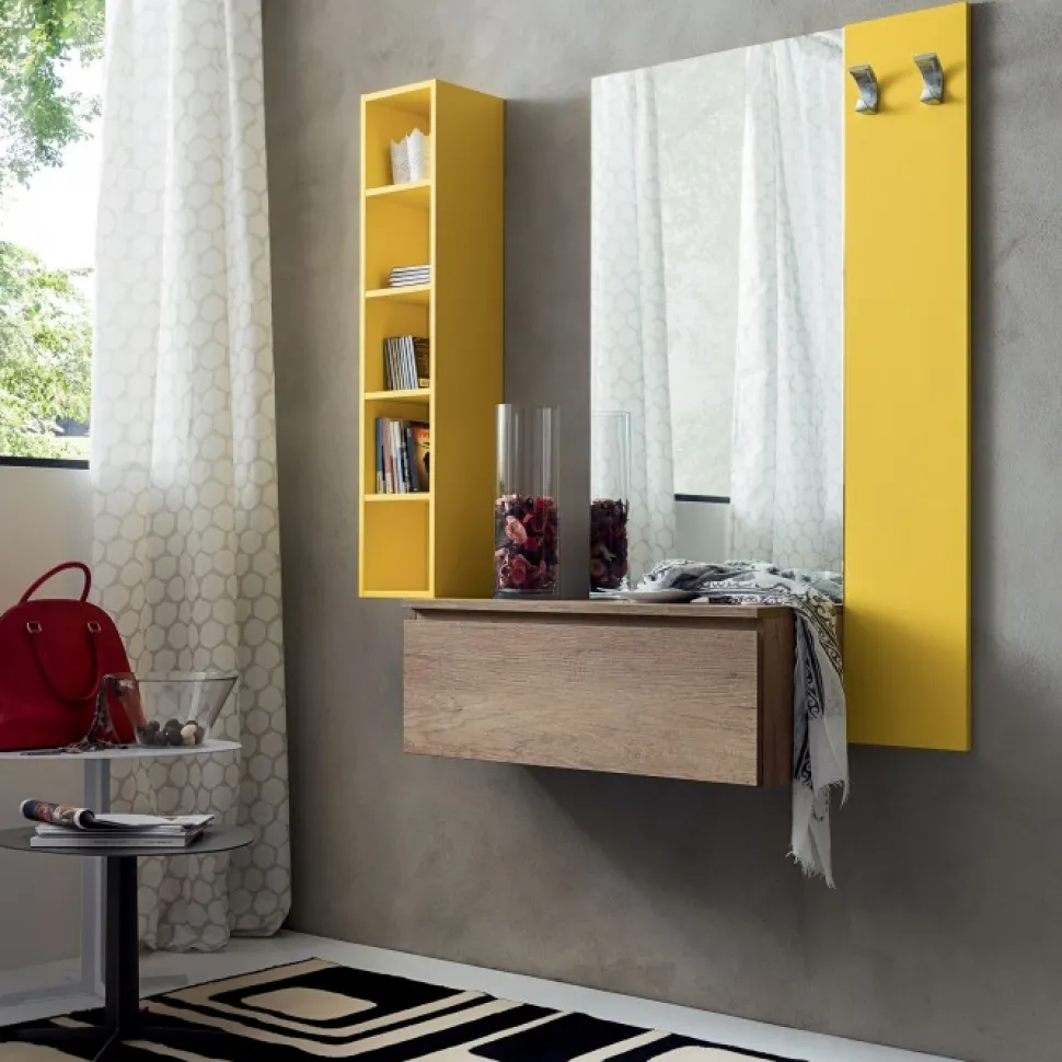 Composizione Ingresso Pensile Con Specchiera E Appnediabti L. 136 Cm Art 631