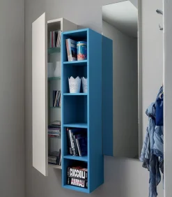 Composizione Pensili Con Specchiera Per L'Ingresso, Il Bagno O La Camera. L.76 H.130 P.22 Cm - Art.634