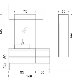Composizione Per Il Bagno Bd001 Di Compab, Progettata E Realizzata In Italia.