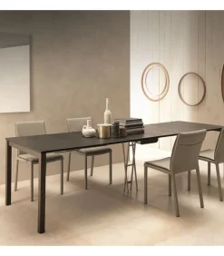 Consolle Allungabile Modello Quad Con Struttura In Metallo E Piani In Laminato Materico