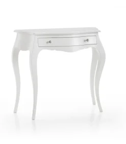 Consolle In Legno Massello Verniciata Bianco Opaco