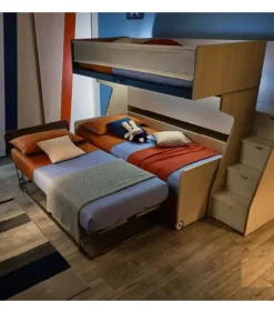 Crea Uno Spazio Fantastico Con Il Nostro Modello Kc50A: Composizione Soppalco Cameretta Con Letto A Castello Scorrevole