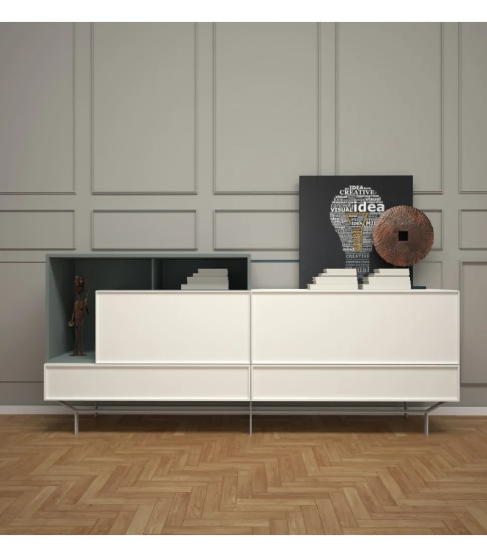 Credenza Md22A Con Cassetti E Libreria