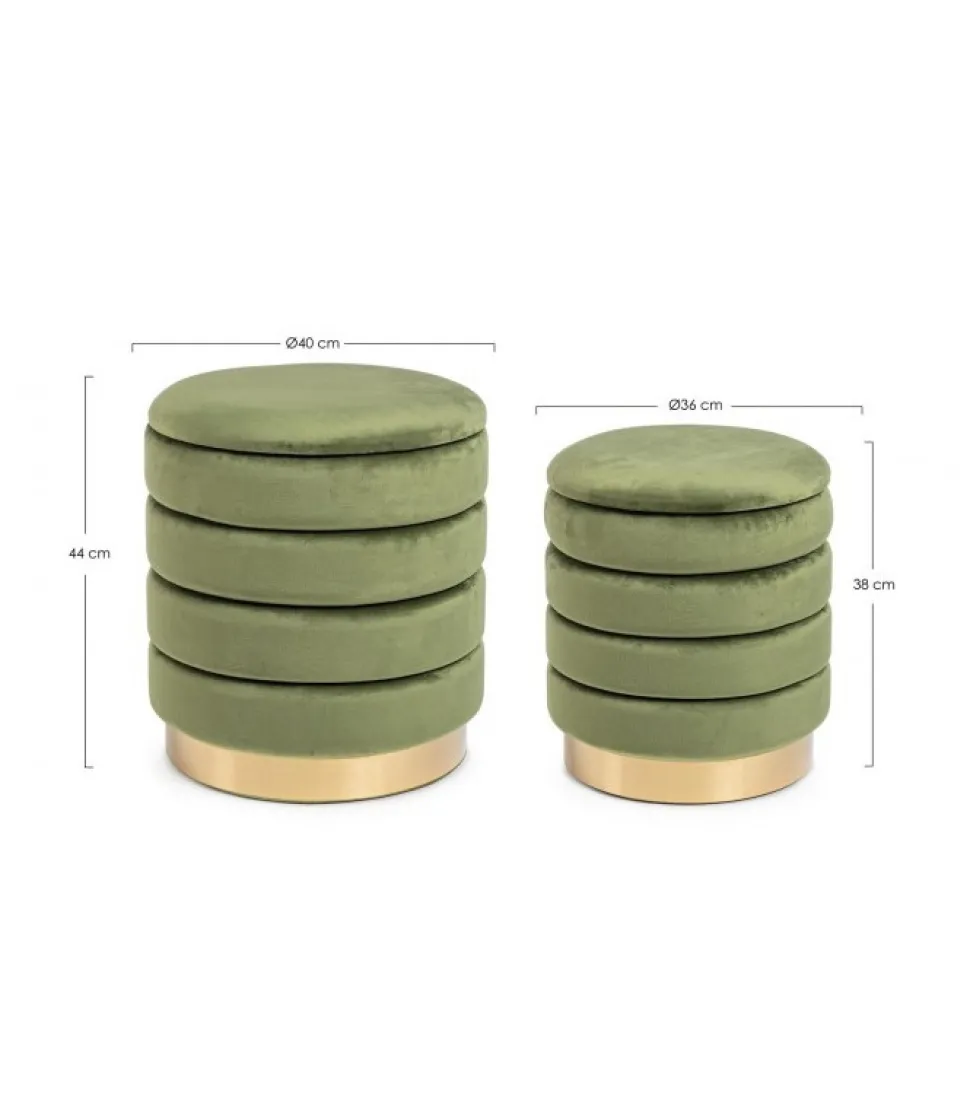 Darina Set 2 Pouf Con Contenitore
