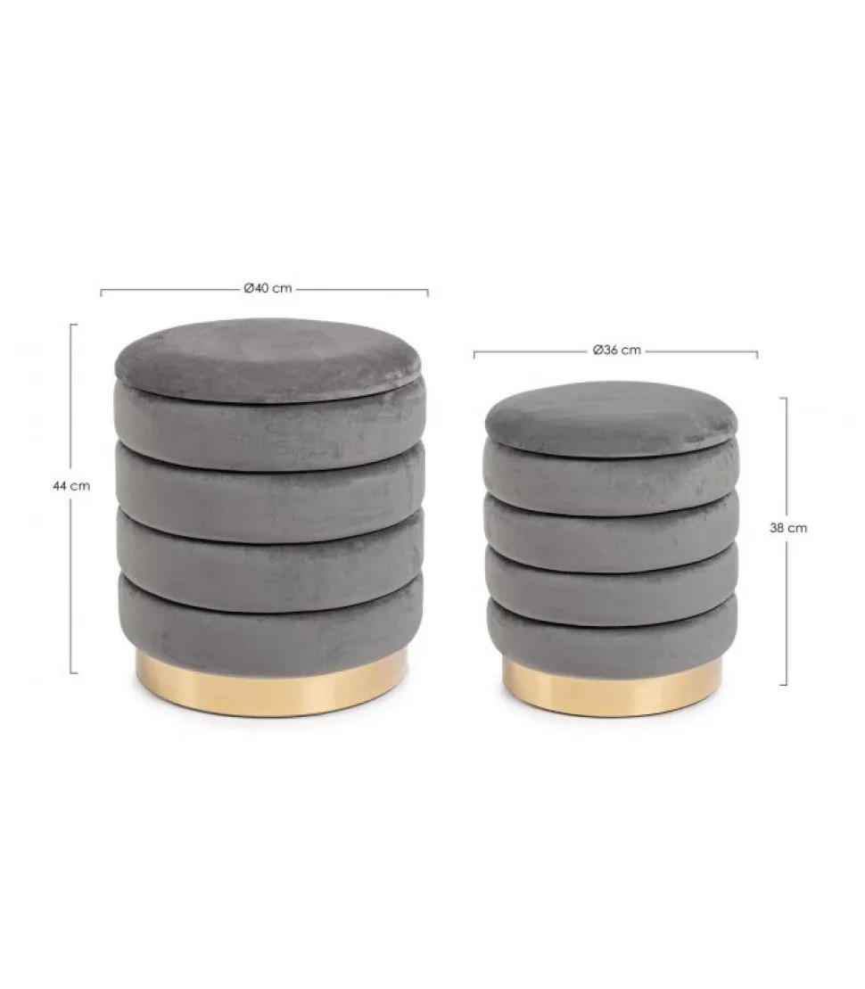 Darina Set 2 Pouf Con Contenitore
