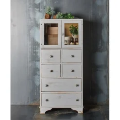 Dispensa 2 Porte 6 Cassetti 524 In Finitura Shabby Chic