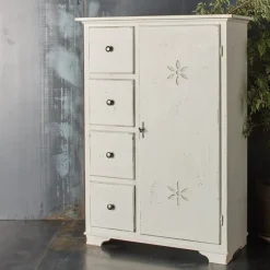 Dispensa Con Anta E 4 Cassetti 526 In Finitura Shabby Chic