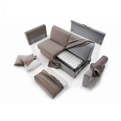 Divano Letto Flair Con Bracciolo Curvo, Bello E Comodo.