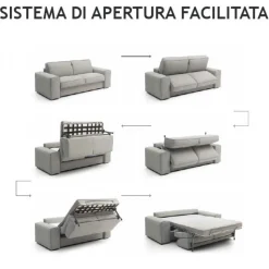 Divano Letto House, Con Confortevoli Cuscini Bracciolo