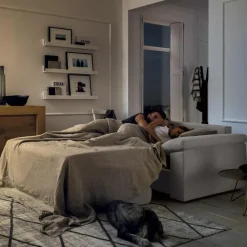 Divano Letto House, Con Confortevoli Cuscini Bracciolo