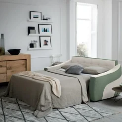 Divano Letto Xavier, Alti Cuscini Poggiatesta E Braccioli Avvolgenti