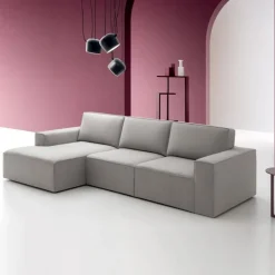 Drake, Divano Moderno Ad Angolo Con Sedute Estraibili