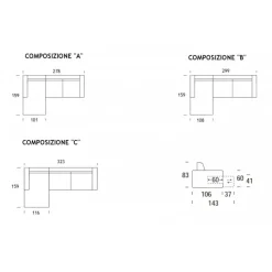 Drake, Divano Moderno Ad Angolo Con Sedute Estraibili