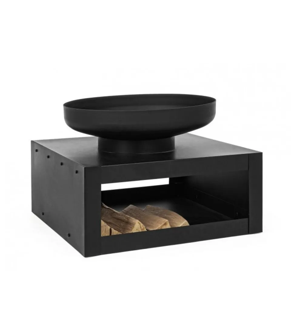 Efesto Braciere Con Porta Legna 70 X 70