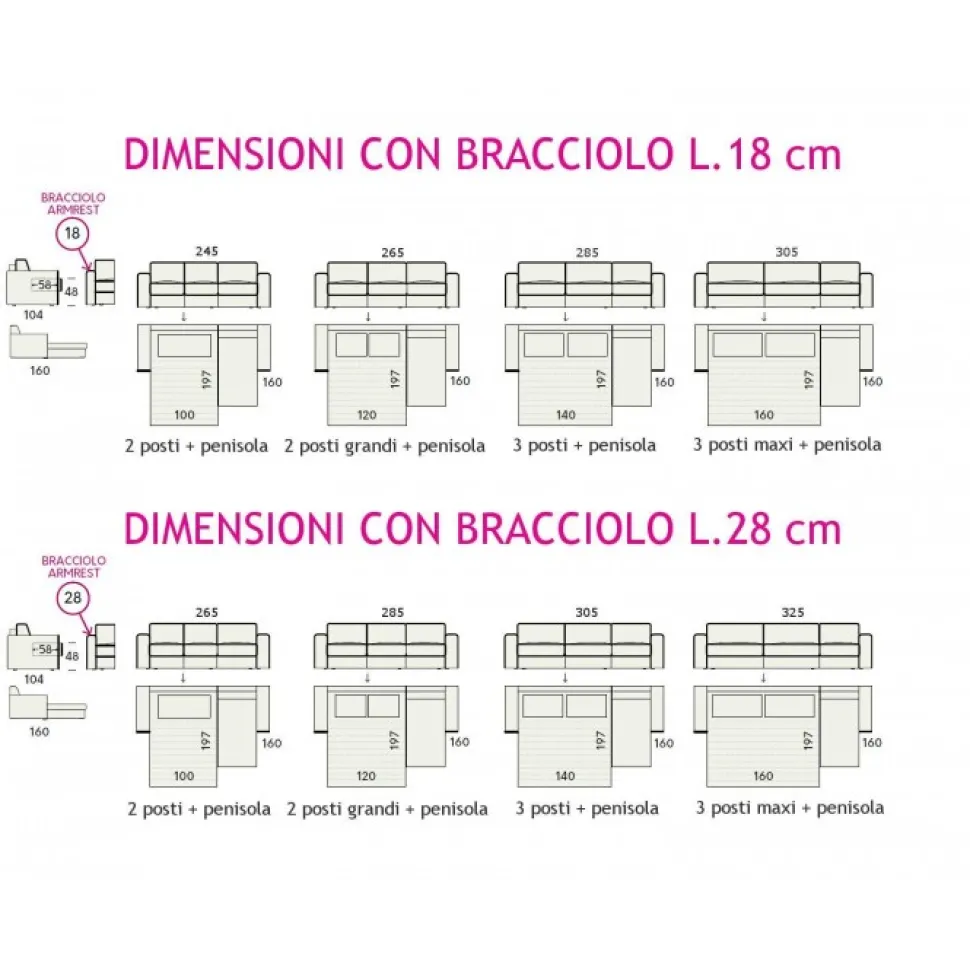Efron, Divano Letto Con Penisola