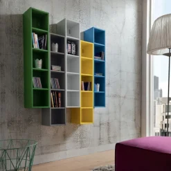 Elemento Libreria Pensile A Giornol. 22 H. 109 P.22 Cm, Ideale Per Creare Composizioni Libreria O Per Accostarloo A Elementi Esistenti, Anche In Bagno. (1 Pezzo)