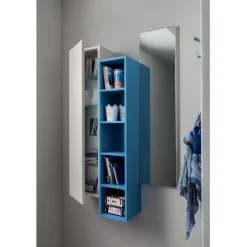 Elemento Pensile Con Anta Legno L.27,5 P.22 H.109 Cm. Abbinabile Anche Con La Libreria Art 4140 E Le Specchiareart 4144/4145