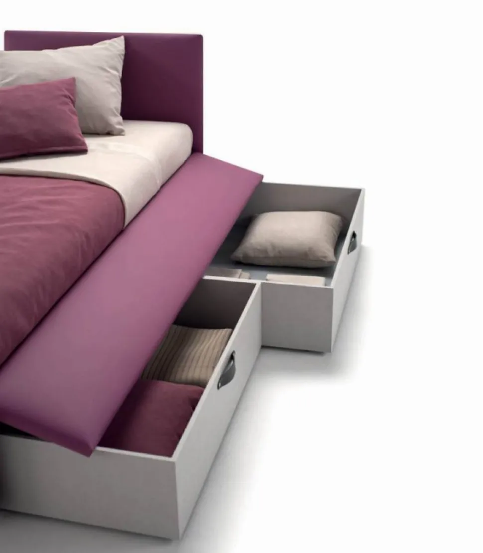 Enjoy Twice Letto, Letto Imbottito Con Secondo Letto Estraibile Lateralmente