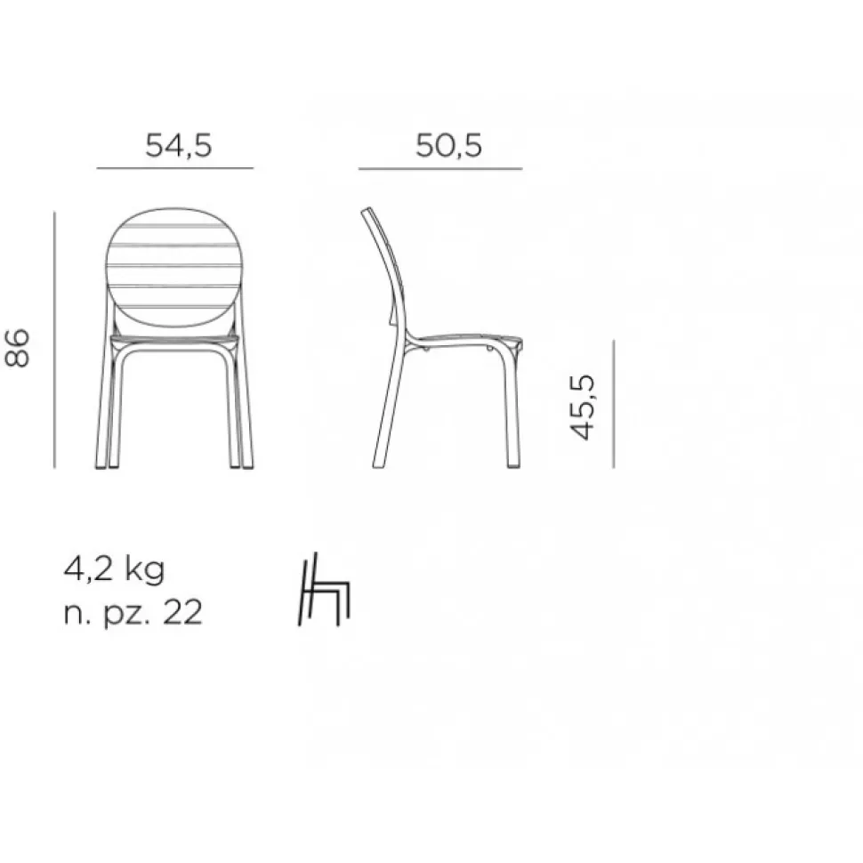 Erica, Sedia Impilabile In Polipropilene