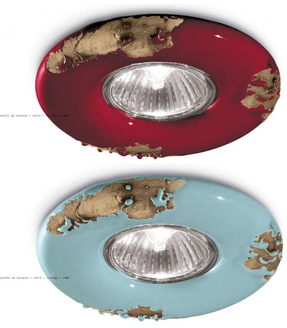 Faretto Brest A Incasso, Realizzato In Ceramica Effetto Vintage, Interamente In Italia Da Ferroluce.