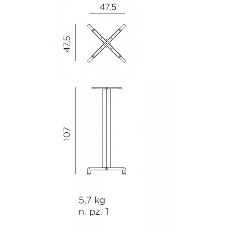 Fiore High, Tavolo Per Esterni Con Piedini Regolabili