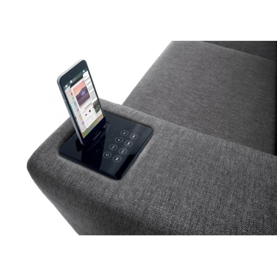 Fred, Divano Penisola Moderno Con Piedini Alti In Metallo